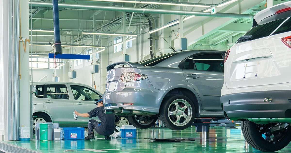 An image of a service department at a dealership.